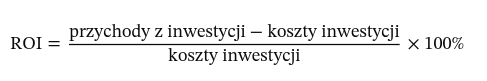 Wzór na obliczenie wskaźnika ROI automatyzacji produkcji